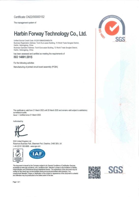 Сертификат системы экологического менеджмента ISO14001